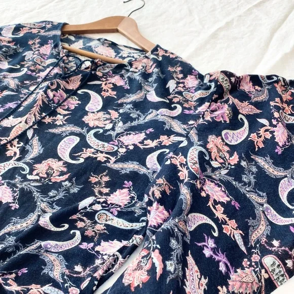 Lucky Brand Boho Floral Paisley Knit Top - Picture 3 of 10